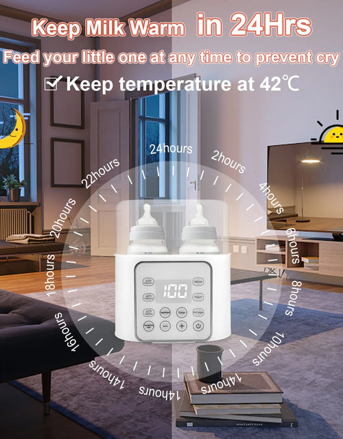 Load image into Gallery viewer, Baby , 9-In-1 Portable  with LCD Display, Double Bottles Fast Milk Warmer, White

