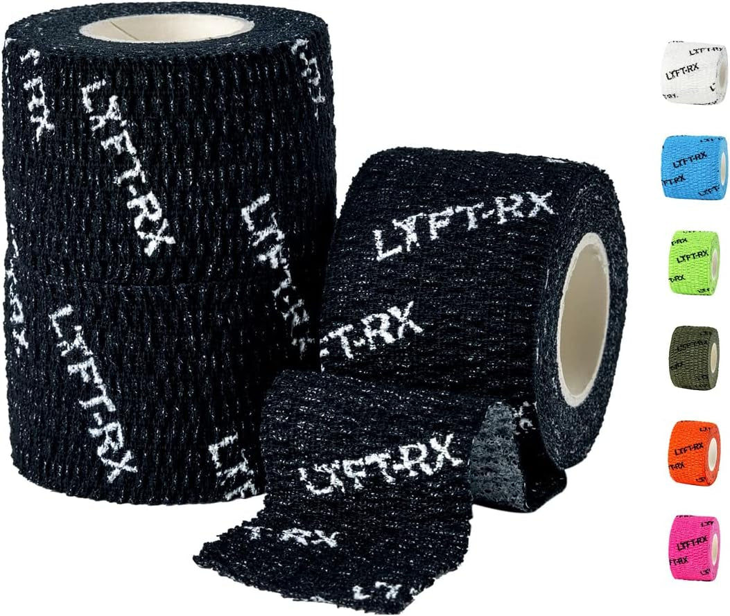 Weightlifting Hook Grip Tape W/Premium Adhesive for Olympic Weight Lift, Crossfit, Lifting & Gym, Stretch Athletic Finger Wrap, Protects Thumb Fingers Hand & Enhances Grip