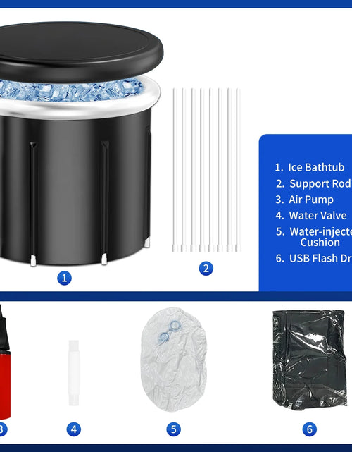Load image into Gallery viewer, Large Ice Bath Tub for Athletes, Cold Plunge Tub for Recovery, Ice Plunge Tub with Cover for Family Gardens, Gyms, Arena and Cold Water Therapy Training
