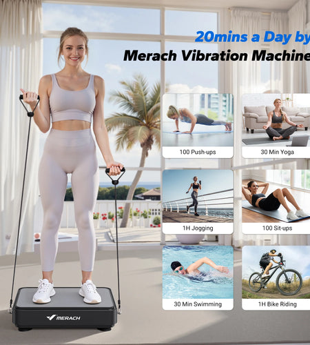 Vibration Plate Exercise Machine Mini for Lymphatic Drainage Whole Body Shaker Weight Loss for Women Men Seniors