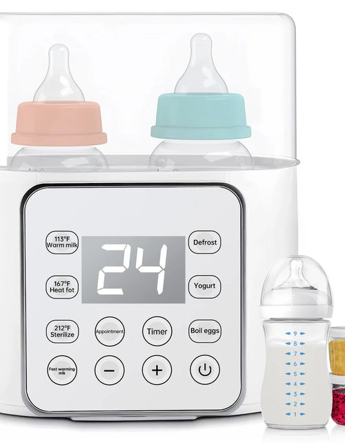 Load image into Gallery viewer, Baby , 9-In-1 Portable  with LCD Display, Double Bottles Fast Milk Warmer, White
