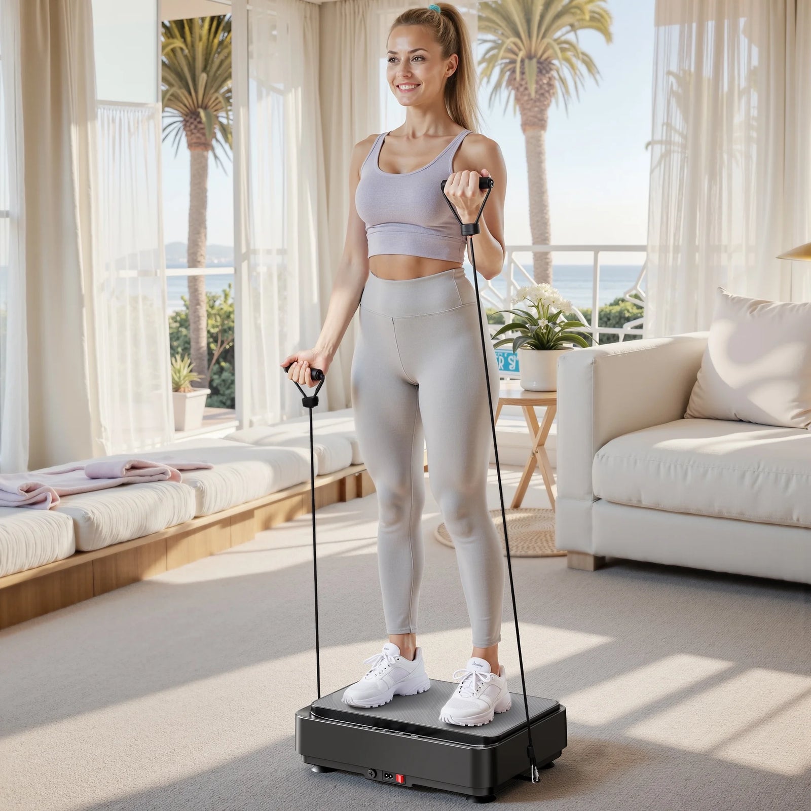 Vibration Plate Exercise Machine Mini for Lymphatic Drainage Whole Body Shaker Weight Loss for Women Men Seniors