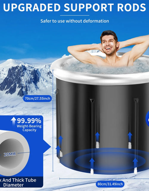 Load image into Gallery viewer, Large Ice Bath Tub for Athletes, Cold Plunge Tub for Recovery, Ice Plunge Tub with Cover for Family Gardens, Gyms, Arena and Cold Water Therapy Training
